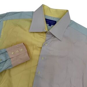 Grosvenor Shirt Company Mens XL Long Sleeve Color Block Button‎ Down